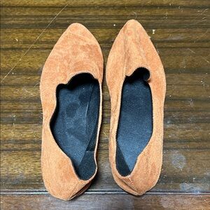 Women’s faux suede orange shoes